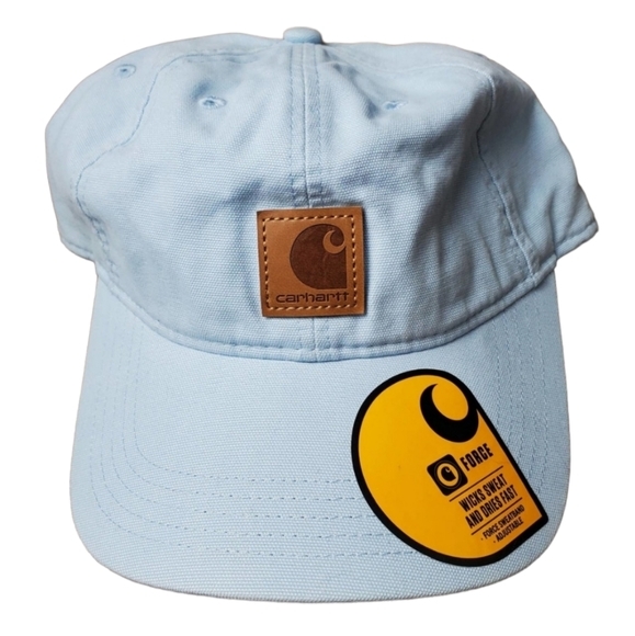 Carhartt Other - Carhartt mens canvas blue leather patch baseball cap hat new